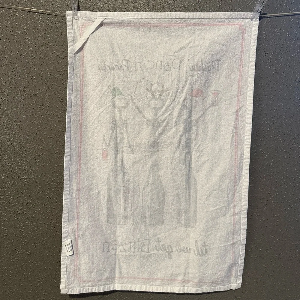 Mud Pie Dashin’, Dancin’ Prancin’ til we get Blitzen Tea Towel